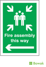 Fire Assembly This Way Left  400x300mm Post Mounted