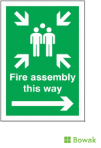 Fire Assembly This Way (Right) 400x300mm Post Mounted