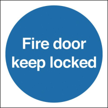 SIGN-FIRE DOOR KEEP LOCKED Self Adhesive 100x100mm