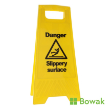 Folding Safety Sign - Danger Slippery Surface
