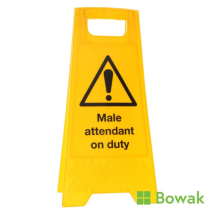 Folding Sign - Male Attendant On Duty