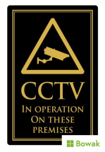 CCTV In Operation 170 x 260mm Rigid Sign Black/Gold