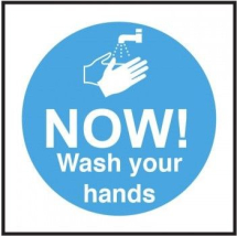 Now Wash Your Hands     S/A Vinyl 100mm x 100mm