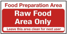 Raw Food Area Only  200x100 mm