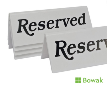 Reserved Table Tent Sign White