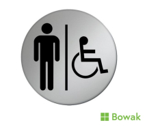 Gents & Disabled Toilet Sign Silver 75mm