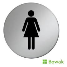 Ladies Toilet Sign Silver 75mm