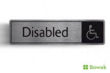 Disabled With Symbol Door Sign Silver 43 x 178mm