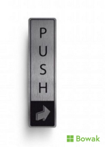 Push Sign With Symbol Vertical 43 x 178mm