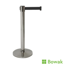 Barrier Post Stainless Steel with Black Belt