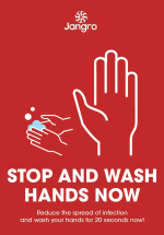 Jangro Stop And Wash Hands Now Wall Chart Covid 19