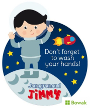 Jangronauts Stickers Wash Your Hands Jimmy
