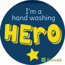Jangronauts Stickers Hand Wash Hero Blue