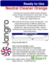 Jangro Trigger Spray Label - Neutral Cleaner Orange