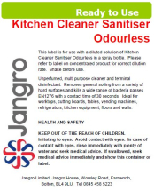 Label Jangro Kitchen Cleaner Sanitiser Odourless