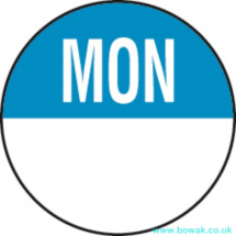 Day Labels 19mm Monday Blue