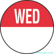 Day Labels 19mm Wednesday Red