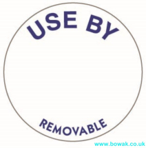 Use By Labels 25mm White Circle