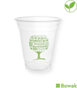 Vegware 96 PLA Clear Cold Cups 12oz Green Tree