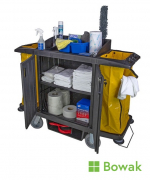 Housekeeping Cart with 2 Vinyl Bags