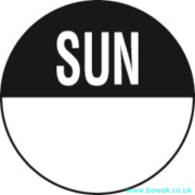 Day Labels 19mm Sunday Black