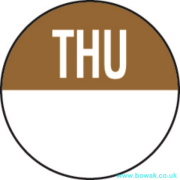 Day Labels 19mm Thursday Brown