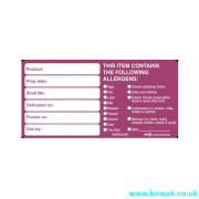 Allergen Shelf Life Labels 50x100mm