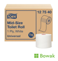 Tork Universal T6 Mid-Size Toilet Roll 1ply