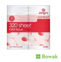 Jangro Contract 2ply Toilet Rolls - 320 Sheet