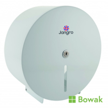 White Metal Jumbo Toilet Roll Dispenser 12inch