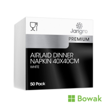 Jangro Airlaid Dinner Napkin White 8 Fold
