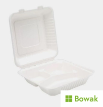 Bagasse Meal Box 3 Compartment 235x230x75mm