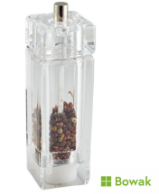 Genware Square Salt/Pepper Grinder Acrylic 15cm