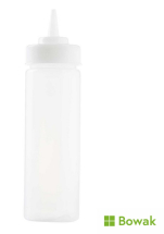 Squeeze Bottle Widemouth 12oz Clear with TipTop