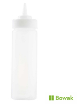 Squeeze Bottle Widemouth 16oz Clear with TipTop