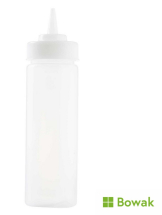 Squeeze Bottle Widemouth 24oz Clear with TipTop