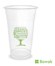 Vegware Clear Cold Cup 568ml 20oz  Green Tree 96-Series