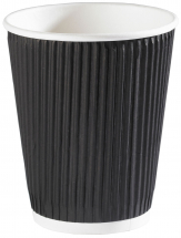 Black Ripple Wrap Hot Cup 12oz (Pack of 25)