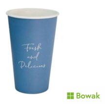 Blue Single Wall Hot Cup 16oz Signature