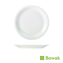 Genware Porcelain Narrow Rim Plate 24cm/9.25inch White Genware Porcelain Narrow Rim Plate 24cm/9.25inch White