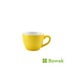 Genware Porcelain Bowl Shaped Cup 9cl/3oz Yellow