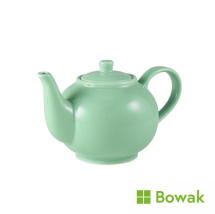 Genware Porcelain Green Teapot 45cl/15.75oz