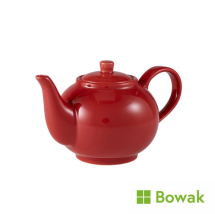 Genware Porcelain Red Teapot 45cl/15.75oz