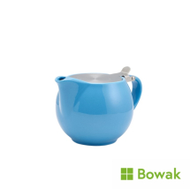 Genware Porcelain Blue Teapot Stainless Lid & Infuser 50cl