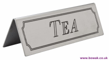 Buffet Tent Stainless Steel 'Tea' Sign