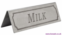 Buffet Tent Stainless Steel 'Milk' Sign