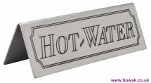 Buffet Tent S/Steel 'Hot Water' Sign