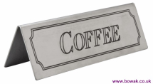 Buffet Tent Stainless Steel 'Coffee' Sign
