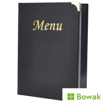 A4 Menu Holder Black 8 Pages
