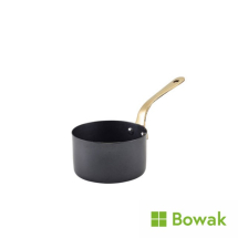 Black Vintage Mini Sauce Pan 12oz 9x5.25cm Stainless Steel